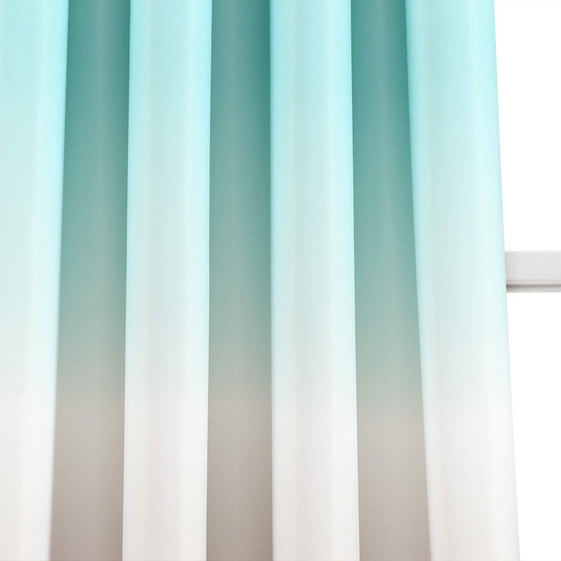 Lush Decor Aqua and Gray Umbre Fiesta Curtains Light Filtering Window Panel Set for Living, Dining, Bedroom (Pair), Long Wide, 52" W x 84" L - Image 3
